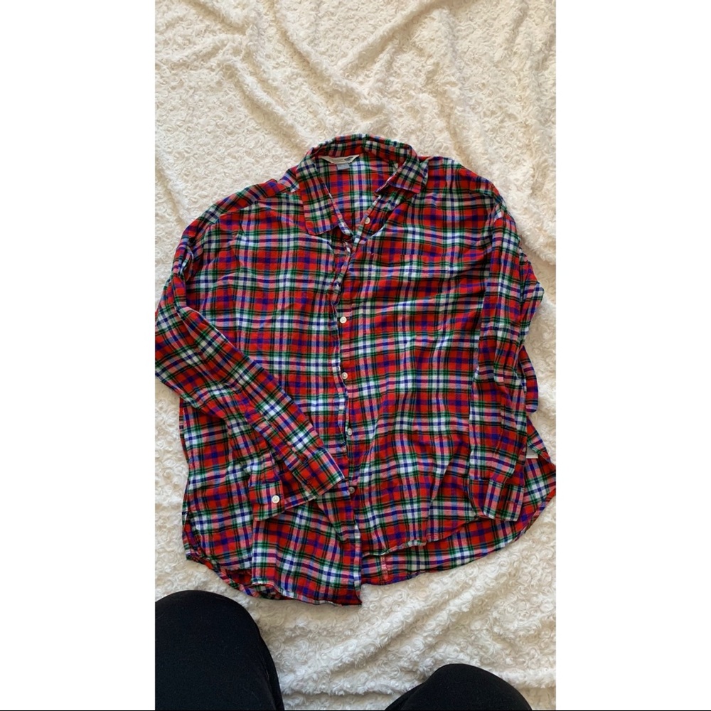 Plaid Boyfriend Top